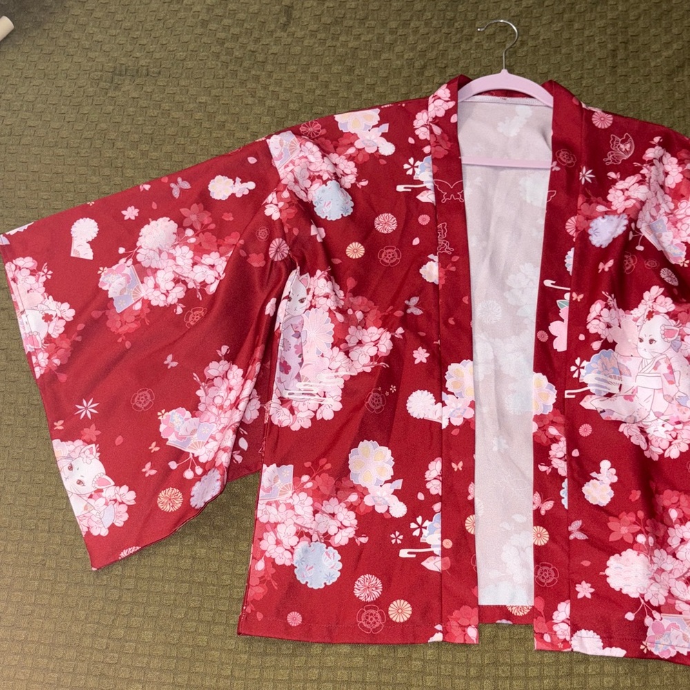 Floral Red Kimono